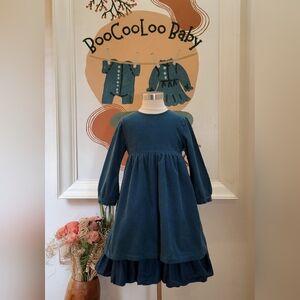 United Colors Of Benetton Teal Corduroy Long-Sleeve Dress